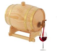 Baril de dégustation en bois de 3 litres – Baril en bois avec cercles en acier inoxydable – Robinet – Design vintage – Revêtement intérieur en feuille d'aluminium – Support stable – Baril pour whisky