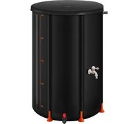 Baril de pluie pliable, baril portable de collecte d'eau de pluie de 250 L, système de collecte d'eau de pluie en PVC 500D, réservoir de stockage d'eau de pluie pour jardin avec robinet et kit de trop