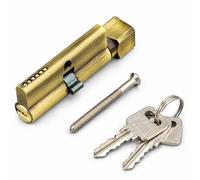 Barillet de Serrure à Bouton,Cylindre de Serrure E Cylindre De Serrure De Porte En Aluminium, Tour De Pouce 35/35 for Portes UPVC Avec 3 Clés(Bronze)