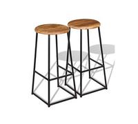 Vidaxl Tabourets De Bar Lot De 2 Bois De Teck Massif