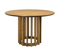 BARLET - Table de repas ronde en bois de chêne D120 Marron clair