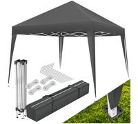 Barnum - TECTAKE - Tonnelle LINOSA pliable avec parois déperlantes et résistant UV, cordes, piquets et sac inclus, 3 x 3 m - Gris