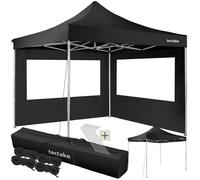 Barnum - TECTAKE - Tonnelle OLIVIA en aluminium, pliante et réglable, avec 2 protections latérales, 3 x 3 m - Noir