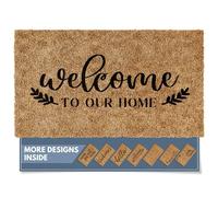 Barnyard Designs Paillasson « Welcome to Our Home », intérieur/extérieur, antidérapant, Tapis de Bienvenue pour extérieur, Porche, entrée, décoration de Ferme, 76 x 43 cm