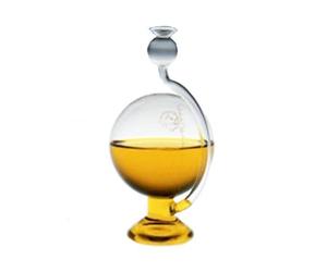 Baromètre à poser ronde en verre transparent, temps l'indicateur, décoratif station météo, Goethe Baromètre avec indicateur de remplissage aux intempéries, bouche soufflee, à versent, dimensions: environ 11,5 x 20 cm, design Oberstdorfer Glashütte