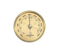 Baromètre analogique en métal, station météo pour intérieur et extérieur, manomètre à cadran (doré) (90 mm)