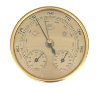 Baromètre Extérieur Hygromètre Thermomètre, 3 en 1 Baromètre Intérieur, Météorologique Doré 5 Pouces avec Station Météorologique Humidité Température Intérieur Extérieur