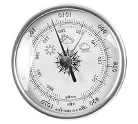 Baromètre - Indicateur de météo - Prévision météorologique - Affichage analogique classique - Dimensions : 7,8 x 7,8 x 4,3 cm - Couleur : argent