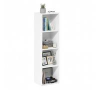 Baroni Home Bibliothèque en cubes modulaire, étagère modulaire multifonction pour salon, chambre et entrée, design moderne, montage simple blanc, 4 étagères, 24 x 31 x 106 cm