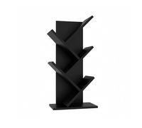 Baroni Home Bibliothèque en Forme d'arbre, Gain de Place, à 4 étagères, étagère Porte-Livres, Verticale, au Sol, pour Salon, Bureau et Chambre d'enfant, 18 x 30 x 60 cm, Noire