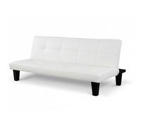 Baroni Home Canapé-lit en simili cuir 3 places, convertible en lit rembourré, canapé inclinable avec pieds en plastique pour salon, chambre d'hôtes, ouverture 88 cm, 166 x 75 x 70 cm, simili cuir