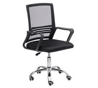 Baroni Home Chaise de Bureau avec Hauteur et accoudoirs réglables, Assise Ergonomique, Chaise de Bureau et d'étude pivotante, Noire, 53x47x99 cm, Version Classique