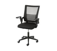 Baroni Home Chaise de Bureau avec Hauteur réglable et accoudoirs Mobiles, siège Ergonomique, Chaise de Bureau et d'étude pivotante, Noire, 90x40x47 cm