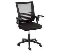 Baroni Home Chaise de Bureau avec Roues et Accoudoirs, Fauteuil de Bureau avec Dossier Ergonomique en Nylon, Chaise Ivot et Réglable pour Salle d’étude Noir, 53x60x100 cm
