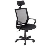 Baroni Home Chaise de Bureau Ergonomique en Acier Noir et Mousse Souple avec Appui-tête, roulettes pivotantes, accoudoirs, Hauteur et Inclinaison réglables, Facile à Assembler, 56x49x122 cm