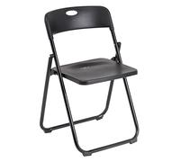 Baroni Home Chaise Pliante avec Structure en Acier et PVC, siège Pliant Peu encombrant avec Pieds et poignée, pour Voyages, Cuisine, Salon, Chambre à Coucher, 74x43x49 cm (1 Chaise, Noir)