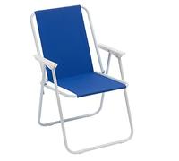 Baroni Home Chaise Pliante de Mer, Chaise Plage ou Camping en Toile, Bains de Soleil Chaise d'Extérieur Coloré avec Accoudoirs, 52x44x76 cm (Bleu, 1 Pièce)