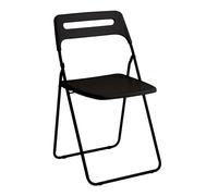Baroni Home Chaise Pliante Peu Encombrante, Chaise de Salle à Manger, Chaise d’intérieur et d’Extérieur avec Structure en Acier, Siège et Dossier en Plastique, 42x38x78 cm, Noir, 1 Pièce