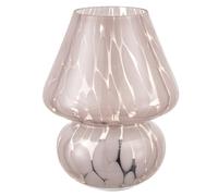 Baroni Home Lampe de Table en Verre à Piles, Lampe de Chevet et de Salon, Lampe de Bureau Design Moderne, 15x15x18 cm, Champignon Fumé