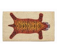 Baroni Home Paillasson d’Entrée en Fibre de Coco Peint à la Main, Tapis d’Entrée de Maison Facile à Nettoyer avec Fond Antidérapant en PVC, Paillasson Résistant, Cuir Tigre, 70x40 cm