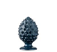 Baroni Home Pigna Sicilienne en Porcelaine Peint à la Main, Pigna Accessoire Décoratif de Salon, Pomme de Pin Traditionnelle, Porte-Bonheur et Surmeuble, Bleu Foncé, 14x14x22 cm (L)