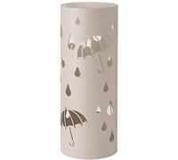 Baroni Home Porte-Parapluie Cylindrique en Métal Design Moderne, avec Bac d'égouttement Extractible et Crochets Intérieur, Taupe, 18,5x18,5x49 cm
