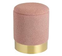 Baroni Home Pouf de Rangement en Sherpa, Tabouret Rembourré et Résistant pour Chambre et Salon, Pouf Repose-Pieds Relaxant avec Couvercle Ouvrant, 31x31x37 cm, Rose
