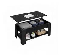 Baroni Home Table Basse de Café avec Plateau Relevable, Compartiment Intégré, Table Noire Moderne pour Salon avec Plateau, Table Compacte pour Séjour, 100x40x41,5 cm