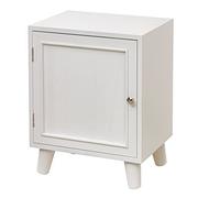 Baroni Home Table de Chevet, Meuble de Salon, Chambre à Coucher, Salle de Bain, Meuble Multifonction, Blanc avec 1 Porte, 40 x 30 x 51 cm