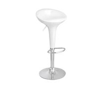 Baroni Home Tabouret de Bar Pivotant avec Hauteur Réglable, Assise en Plastique, Base Chromée avec Repose-Pieds et Fond Anti-Rayures, Tabouret de Cuisine et Péninsule, 40x45x59-79 cm, Blanc 1 pièce