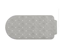Baroni Home Tapis de Douche en PVC Antidérapant avec Ventouses, Tapis de Bain Made in Italy, Tapis Haute Sécurité et Sensible à la Peau, Gris, Ovale 77x37 cm