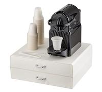 Baroni Home Tiroir Porte-Dosettes de Café, Organisateur Universel 30 capsules Nespresso et Dolce Gusto, pour accessoires et thé, Compact en Plastique Résistant, 2 Tiroirs, 34x13x34 cm, Blanc