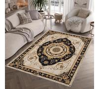 Baroque Fleurs Tapis de Couloir 80x150 cm 3D Luxe Vintage Et Discret Tapis de Chevet Flanelle Antidérapant Lavable Poil Court Rug de Chambre pour Couloir Chambre Q-86