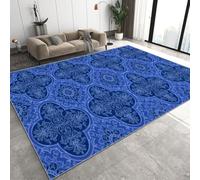 Baroque Tapis de Couloir 80x150 cm 3D Style Européen Floral Tapis de Chevet Flanelle Antidérapant Lavable Poil Court Rug de Chambre pour Couloir Chambre Q-254