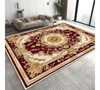 Baroque Tapis de Couloir Long 100x200 cm 3D Style Européen Vintage Tapis de Chevet Grand Flanelle Antidérapant Lavable Poil Court Rug pour Chambre Couloir Q-172