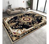 Baroque Tapis de Salon Petit 120x170 cm 3D Style Européen Floral Tapis de Chambre Flanelle Antidérapant Lavable Poil Court Rug pour Salon Chambre Q-115