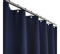 Barossa Design Rideau de Douche Extra Long en Tissage gaufré 180,3 cm de Large x 213,4 cm de Haut, hôtel de Luxe Spa, Tissu Lourd 230 g/m², Hydrofuge, Bleu Marine, 180,3 x 213,4 cm