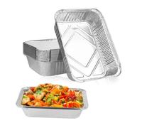 Barquette Aluminium - 20 Pièces - Couvercle Plat - Recyclable - Compatible Four et Congélateur