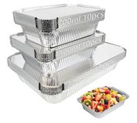 Barquette Aluminium 32 Pièces - 2200ml/1100ml/700ml Avec Couvercle - Pour Barbecue, Cuisiner, Griller, Cuire, Rôtir