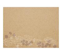 Barquette de 400 sets de table papier gaufré recyclé 80g/m2, Kraft Fleuri - Format 30x40cm - Floral