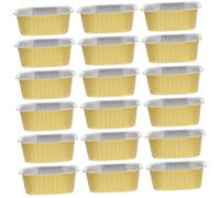 Barquette en Aluminium 300ml 20 Pièces, Jaune, Résistante à Chaleur | Plateau de Four Jetable pour Barbecue, sans Couvercle, pour Portions et Service, 20 Unités