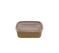 Barquette rectangulaire en carton kraft + couvercle en PP 150 unités Betik