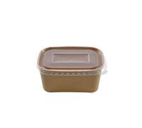 Barquette rectangulaire en carton kraft + couvercle en PP 150 unités Betik