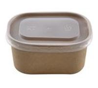 Barquette rectangulaire en carton kraft + couvercle en PP 250 ml 500 unités Betik 12