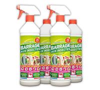Barrage aux Insectes W2000 - Lot de 4x1L avec 2 Vaporisateurs - Stoppe tous les Insectes Volants et rampants - Jusqu'à 6 Mois de Protection