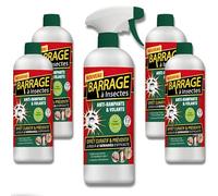 Barrages aux insectes lot de 5 - VENTEO - Anti-nuisible/Effet préventif - Agis en intérieur/extérieur - Toutes surfaces - Base de géraniol - Efficacité immédiate - 1L