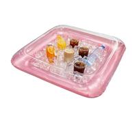 Barre à glace gonflable | Grand plateau flottant carré portable épaissi avec bouchon de vidange - Gonflable pour table, piscine, patio, jardin, plage, camping, pique-nique et boissons