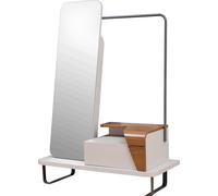 Barre à vêtements beige Miroir élégant Chambre à coucher Meubles en bois Meubles d'entrée