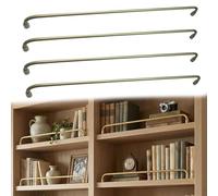 Barre Anti-chute étagère 4 Pcs Étagère Garde-corps En Métal, Basculant/barre De D'armoire Pour Salon/étude/bibliothèque/studio/étagères Bois, Longueur Personnalisable(Gold,115cm (45 1/4 in))