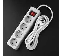 Barre d'alimentation 3/4/5 prises dans une rangée, adaptateur plat, interrupteur d'éclairage avec protection contre les surcharges, câble d'extension 40JE